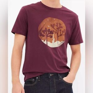 GAP Cotton T Shirt “California Cactus At Night” Graphic Plum Purple Men’s Medium